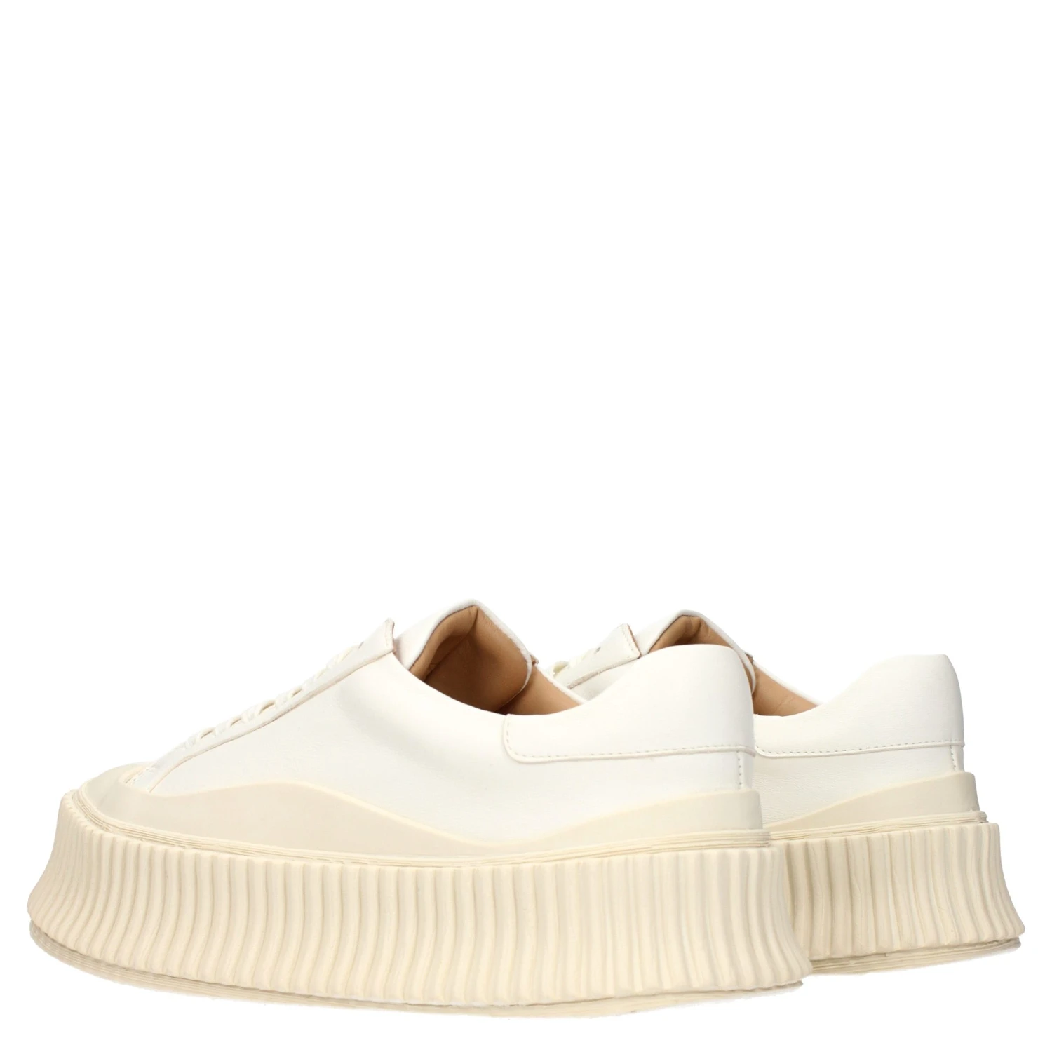 White Leather Platform Sneakers