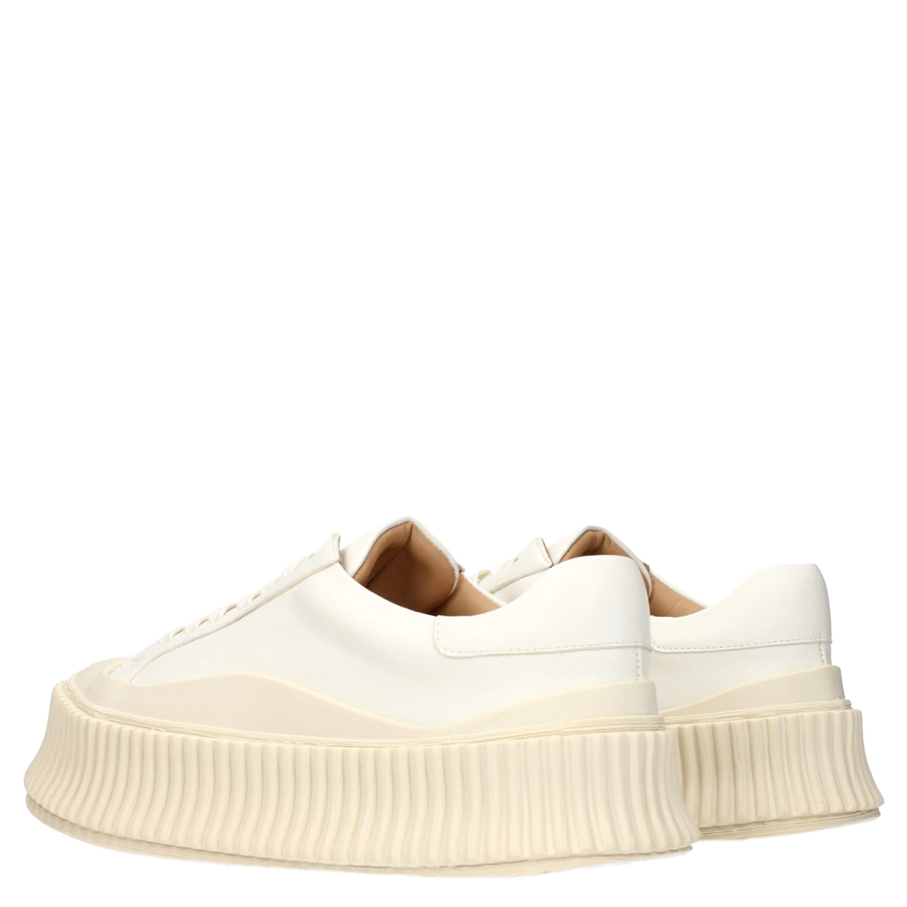 White Leather Platform Sneakers