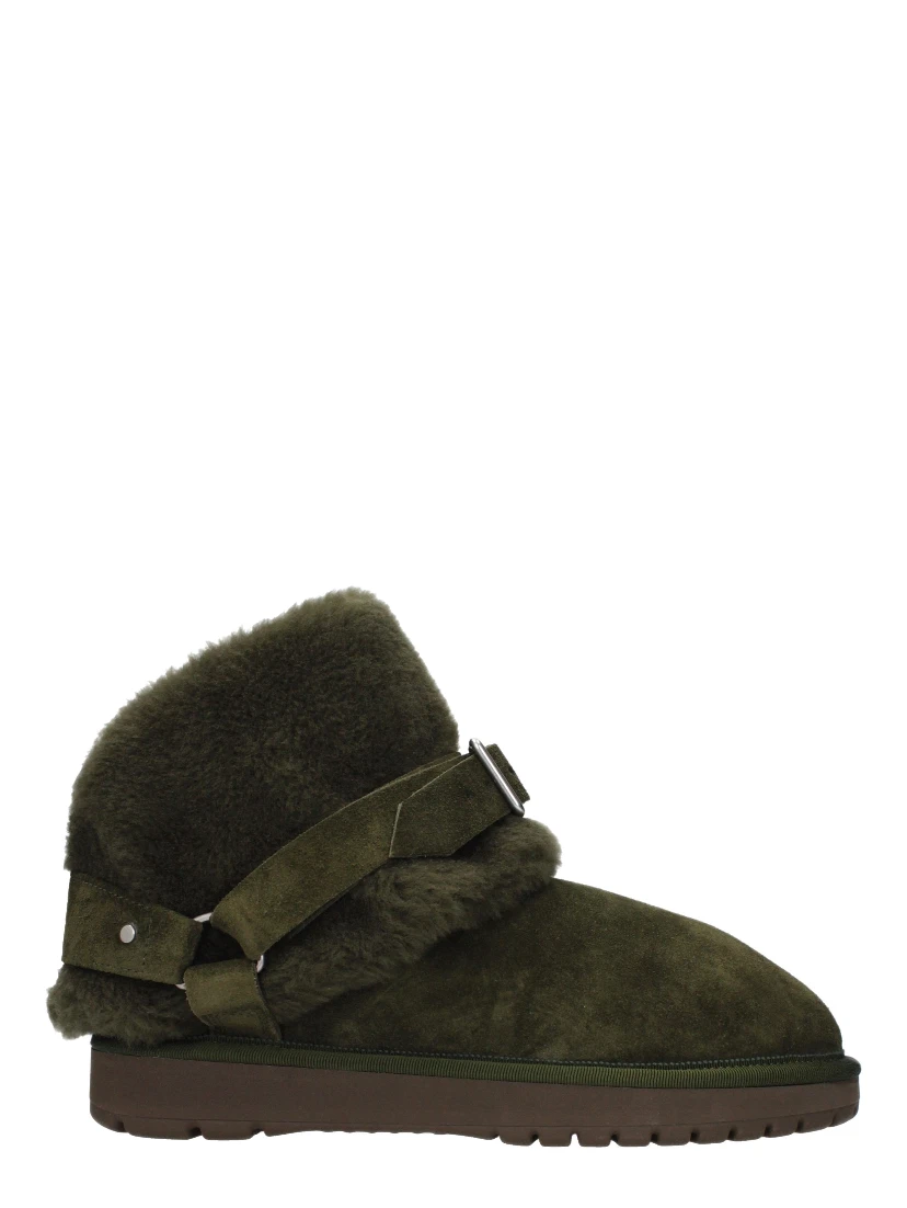 Green Leather Ankle Boots