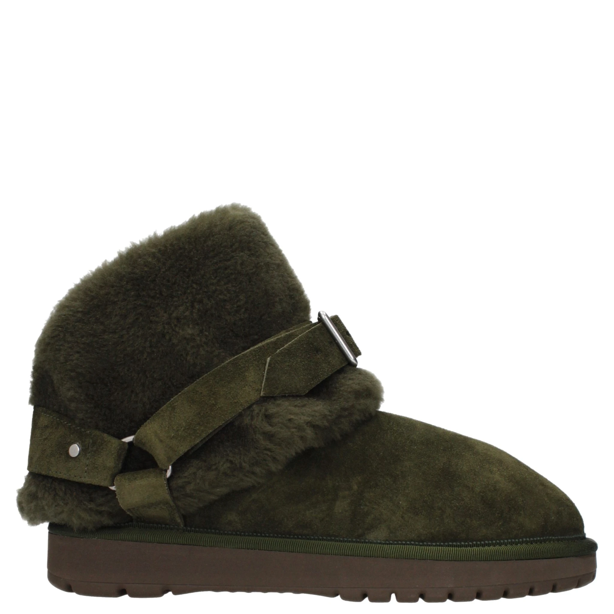 Green Leather Ankle Boots