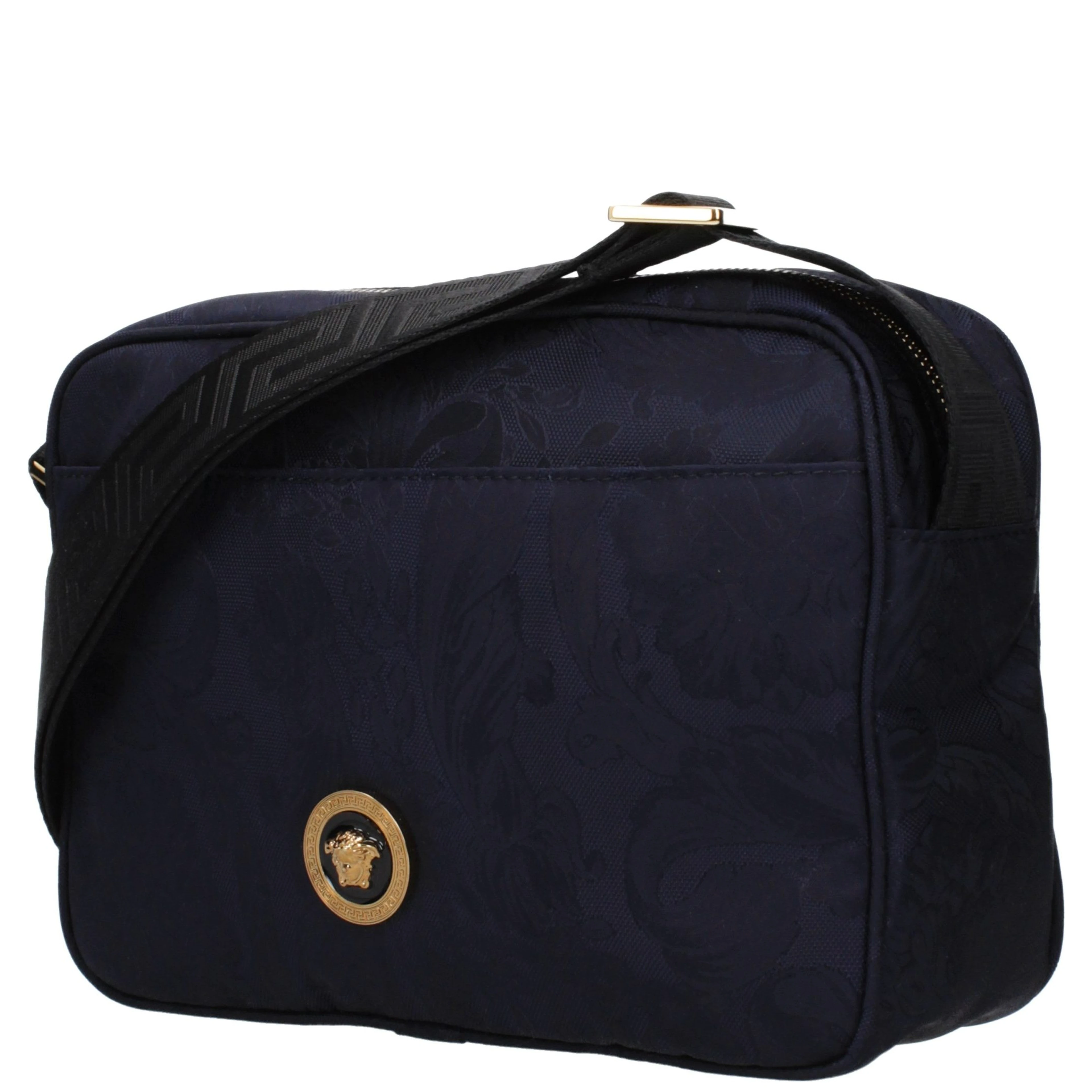 Blue Fabric Crossbody Bag