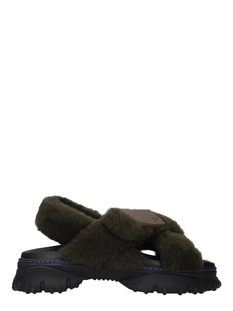 Green Fur Slippers