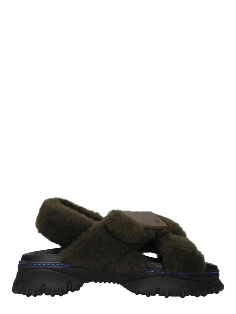 Green Fur Slippers