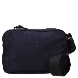Blue Fabric Crossbody Bag