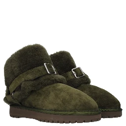 Green Leather Ankle Boots