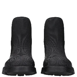 Black Cotton Ankle Boots
