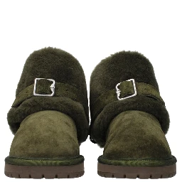 Green Leather Ankle Boots
