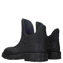 Black Cotton Ankle Boots