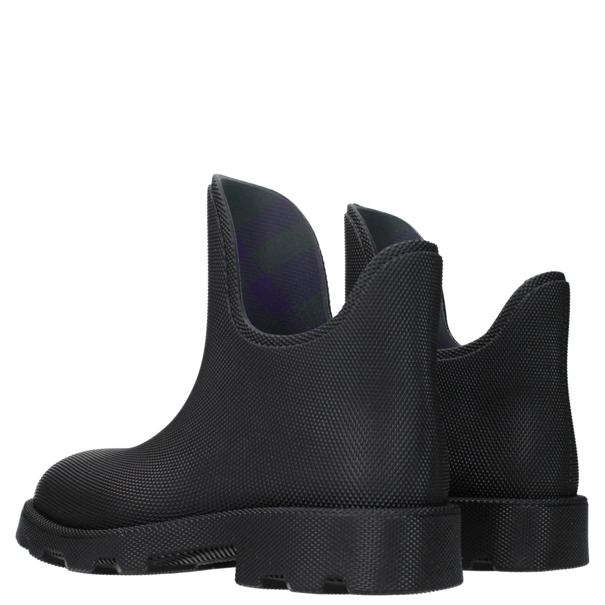 Black Cotton Ankle Boots