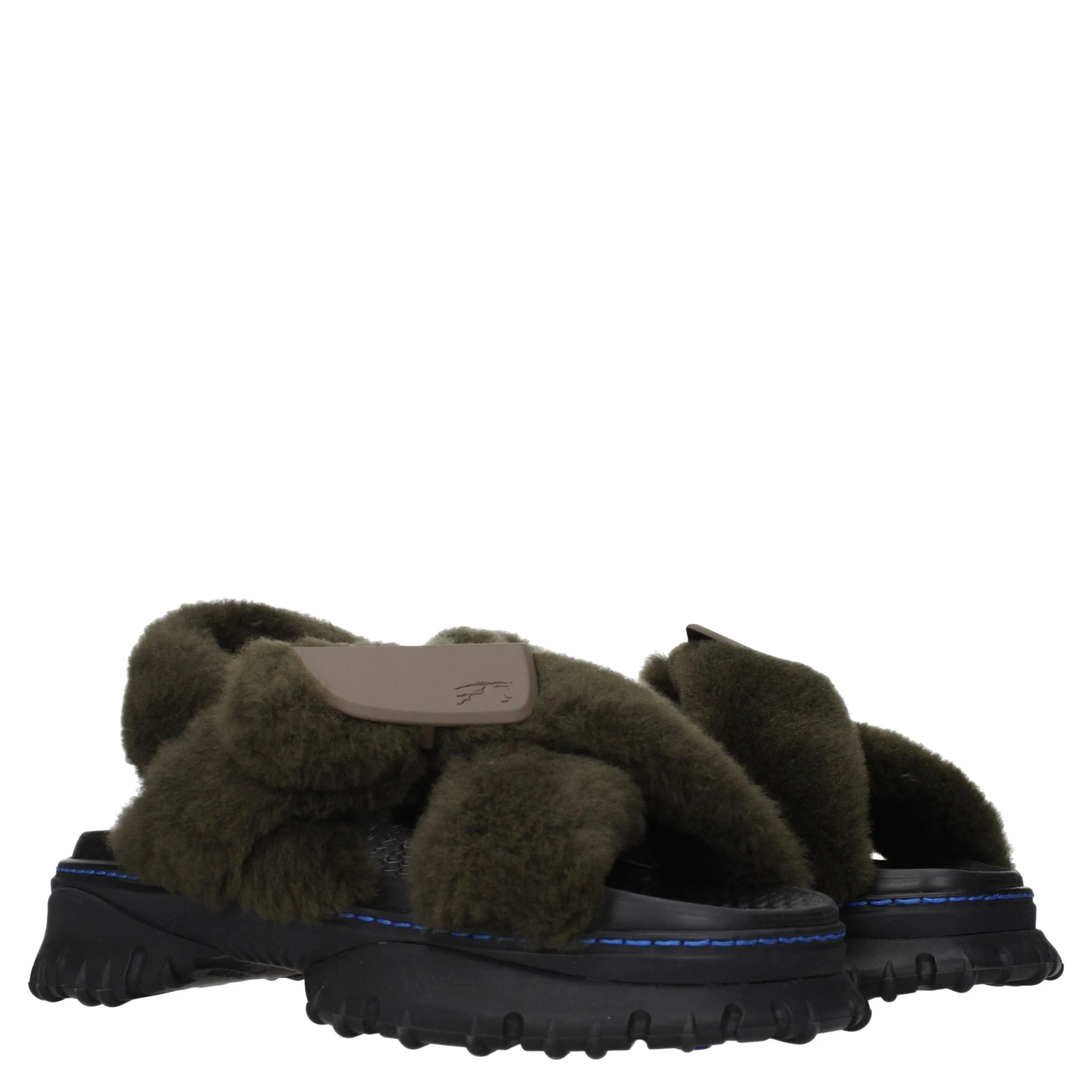 Green Fur Slippers