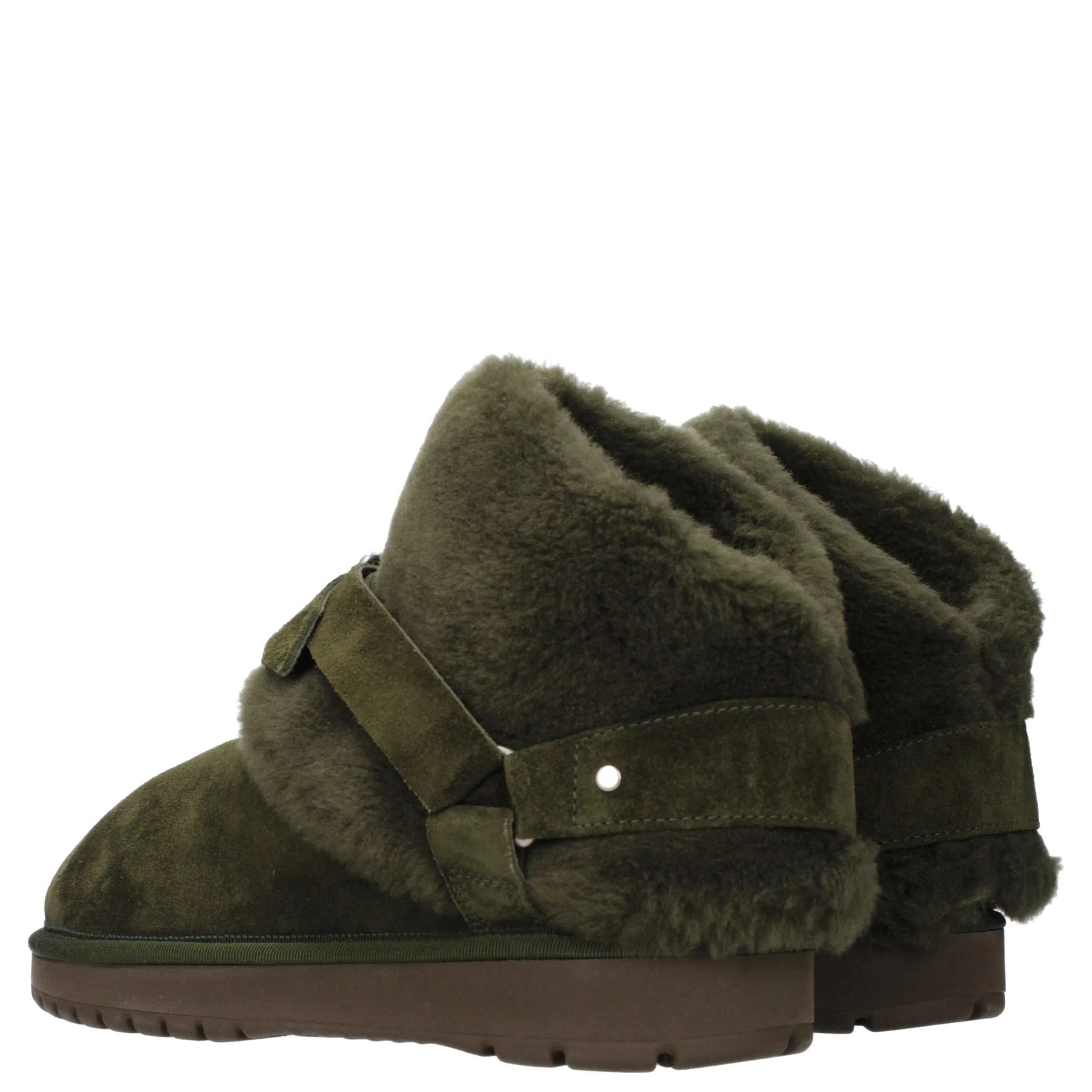Green Leather Ankle Boots