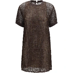 Brown Silk Cocktail Dress