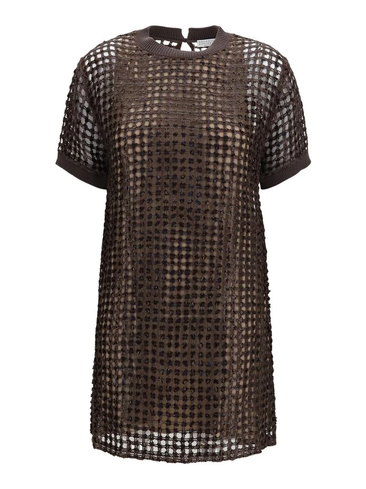 Brown Silk Cocktail Dress