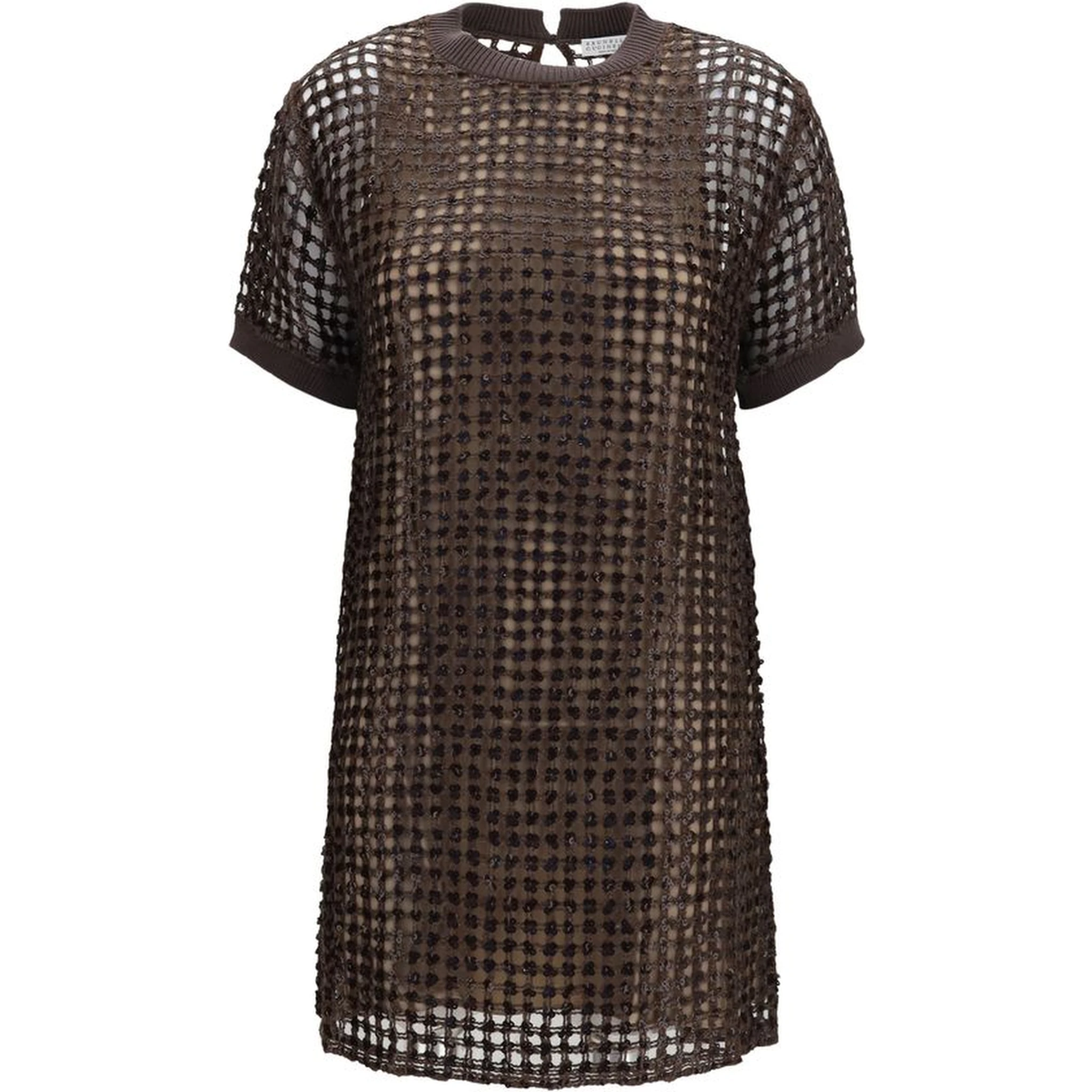 Brown Silk Cocktail Dress