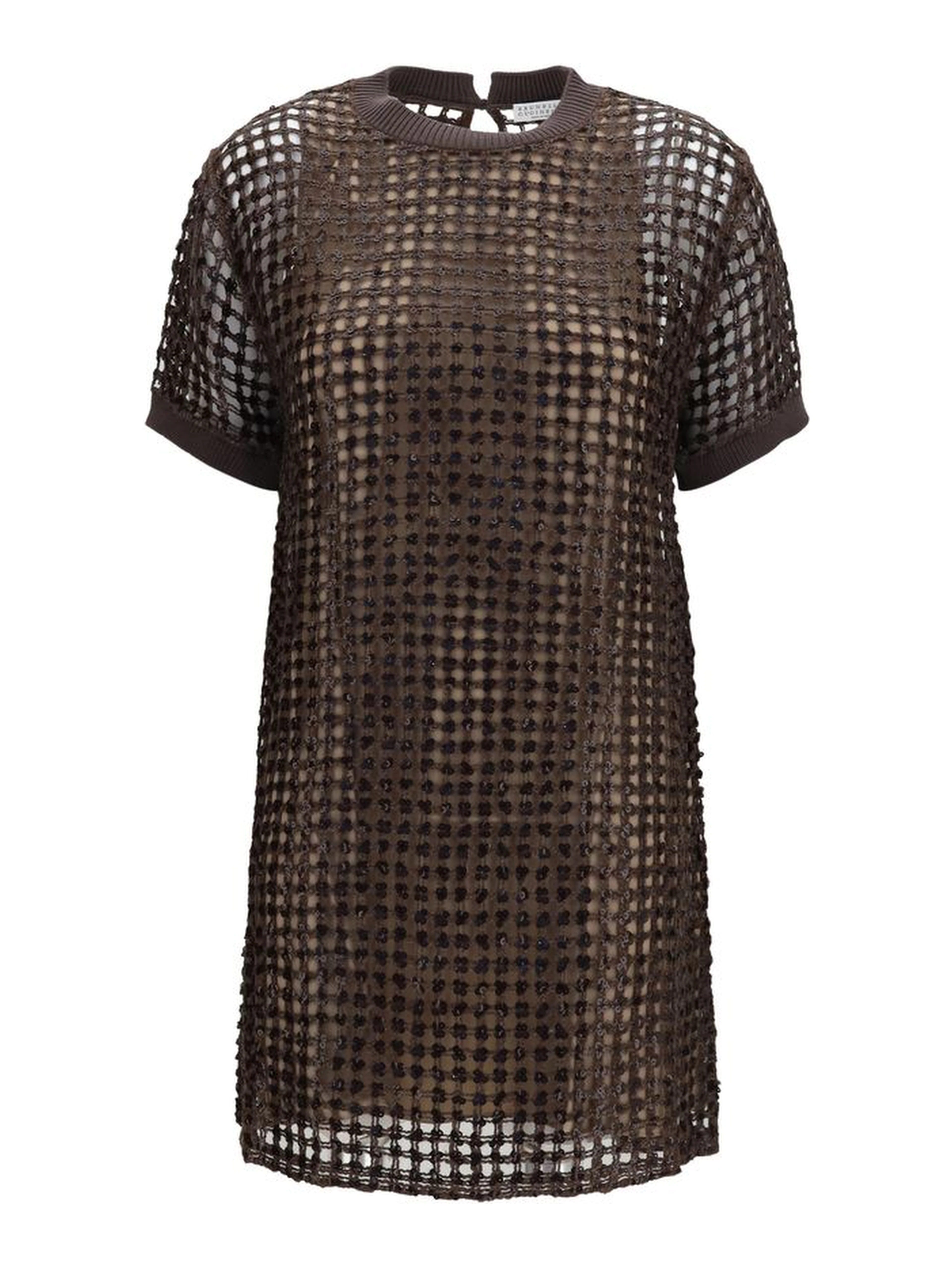 Brown Silk Cocktail Dress