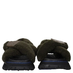 Green Fur Slippers