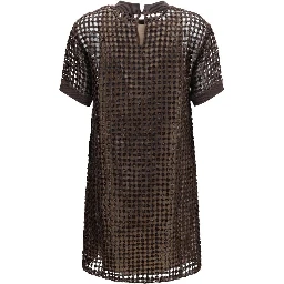 Brown Silk Cocktail Dress