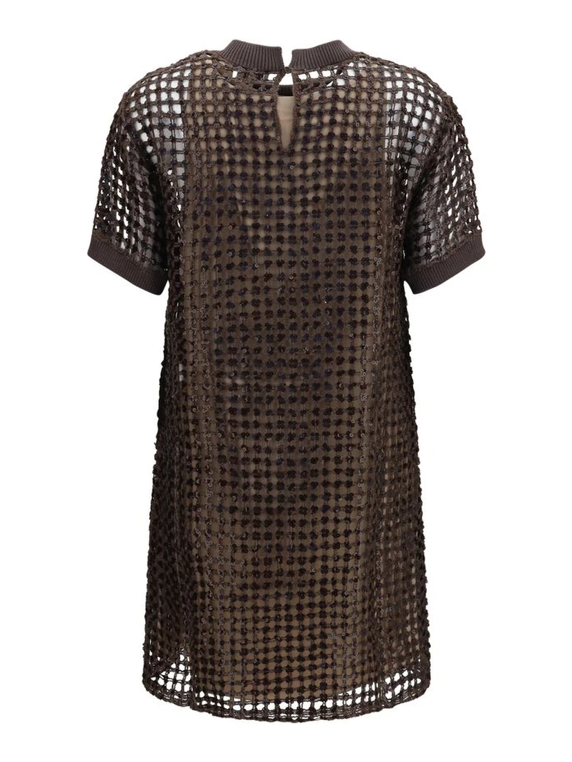 Brown Silk Cocktail Dress