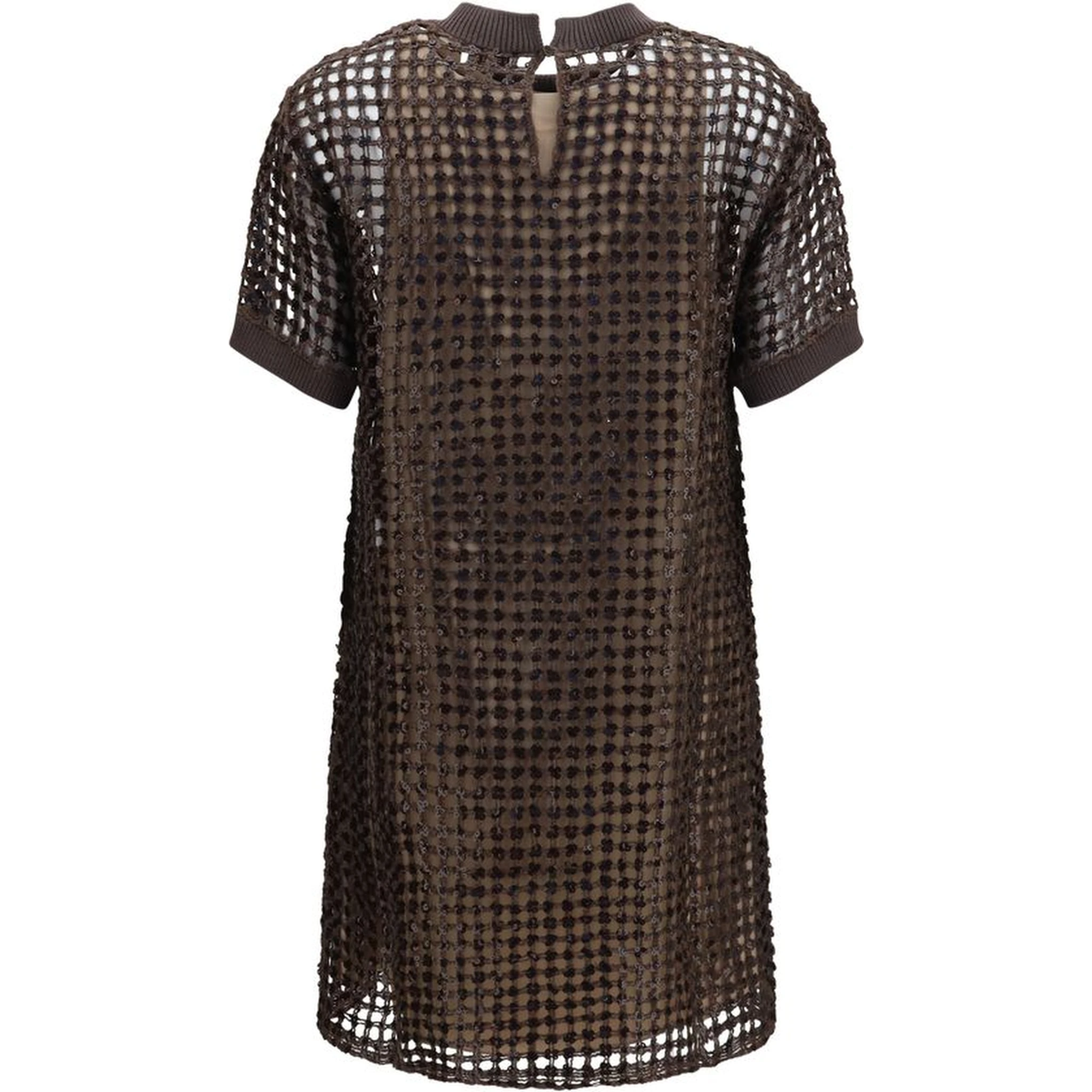 Brown Silk Cocktail Dress