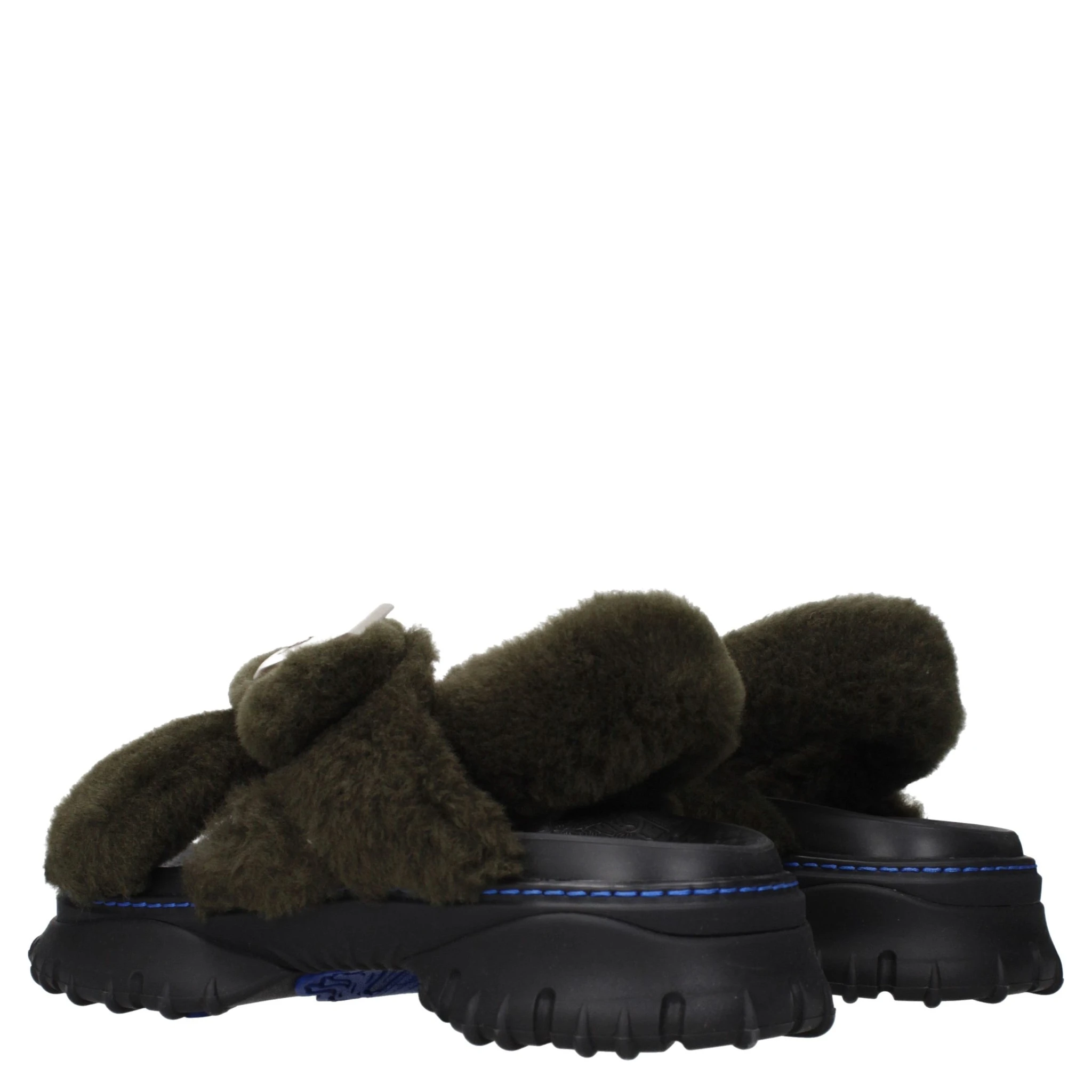 Green Fur Slippers