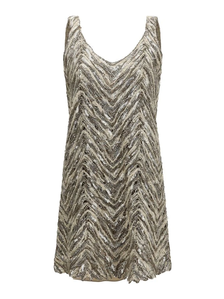 Beige Paper Cocktail Dress