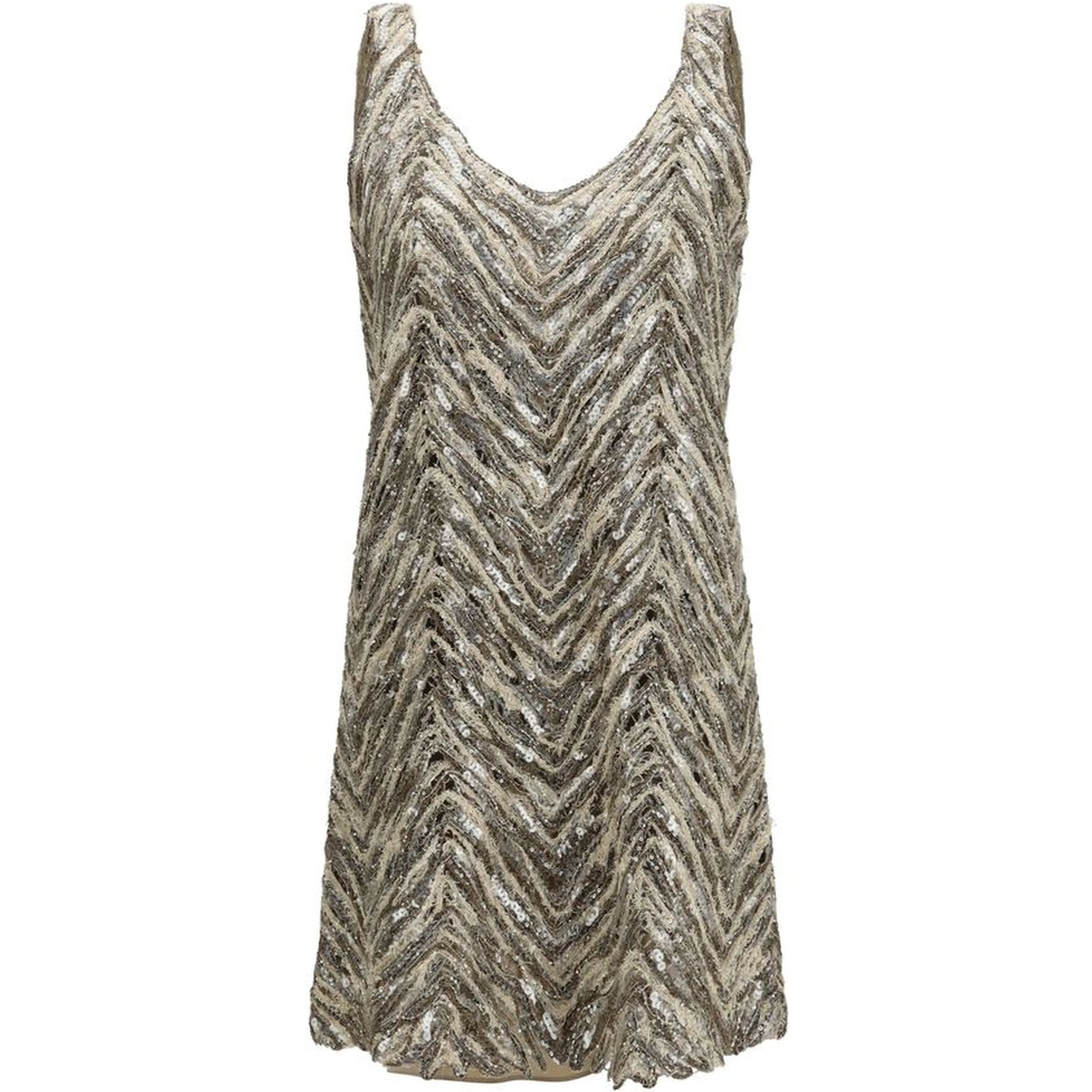 Beige Paper Cocktail Dress