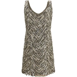 Beige Paper Cocktail Dress
