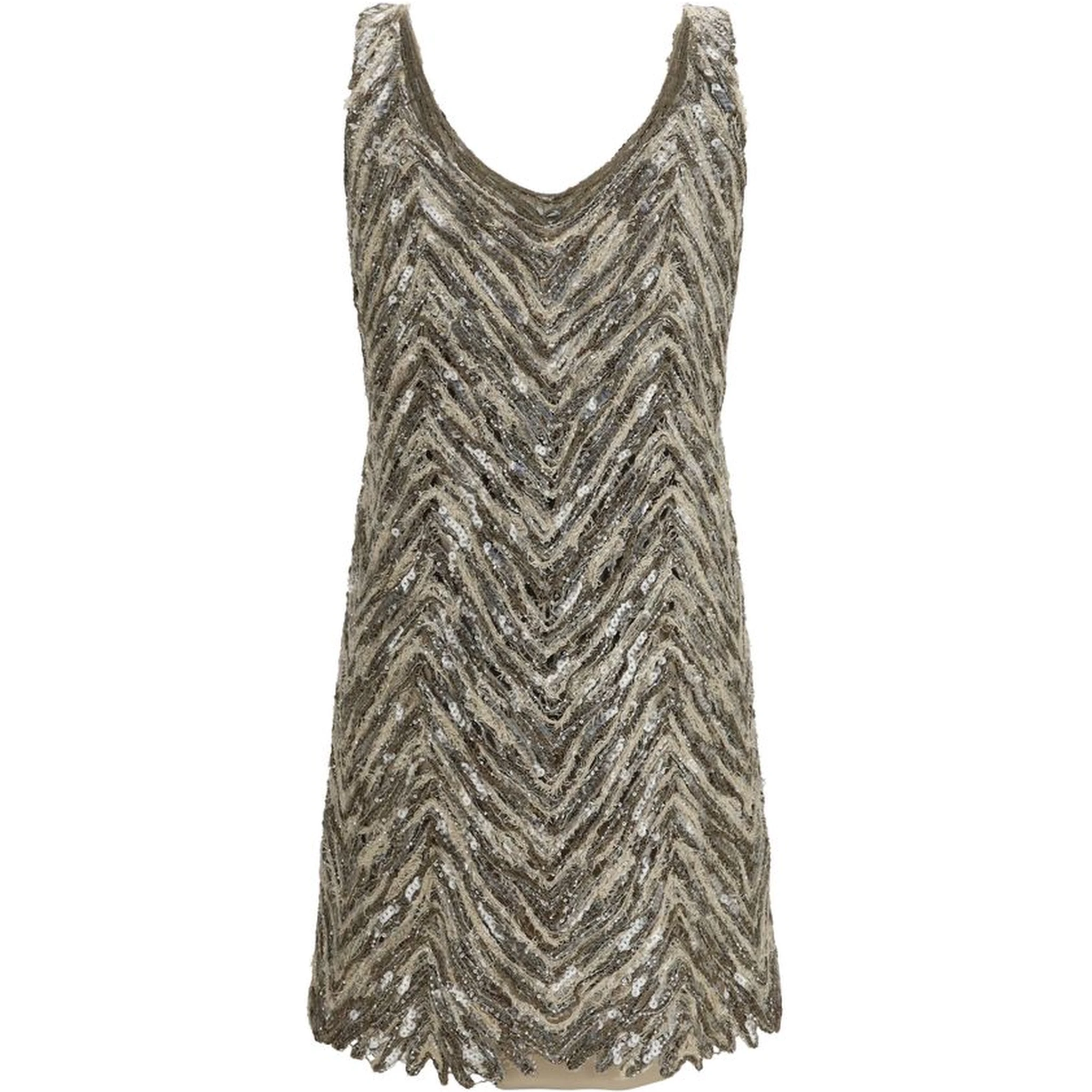 Beige Paper Cocktail Dress
