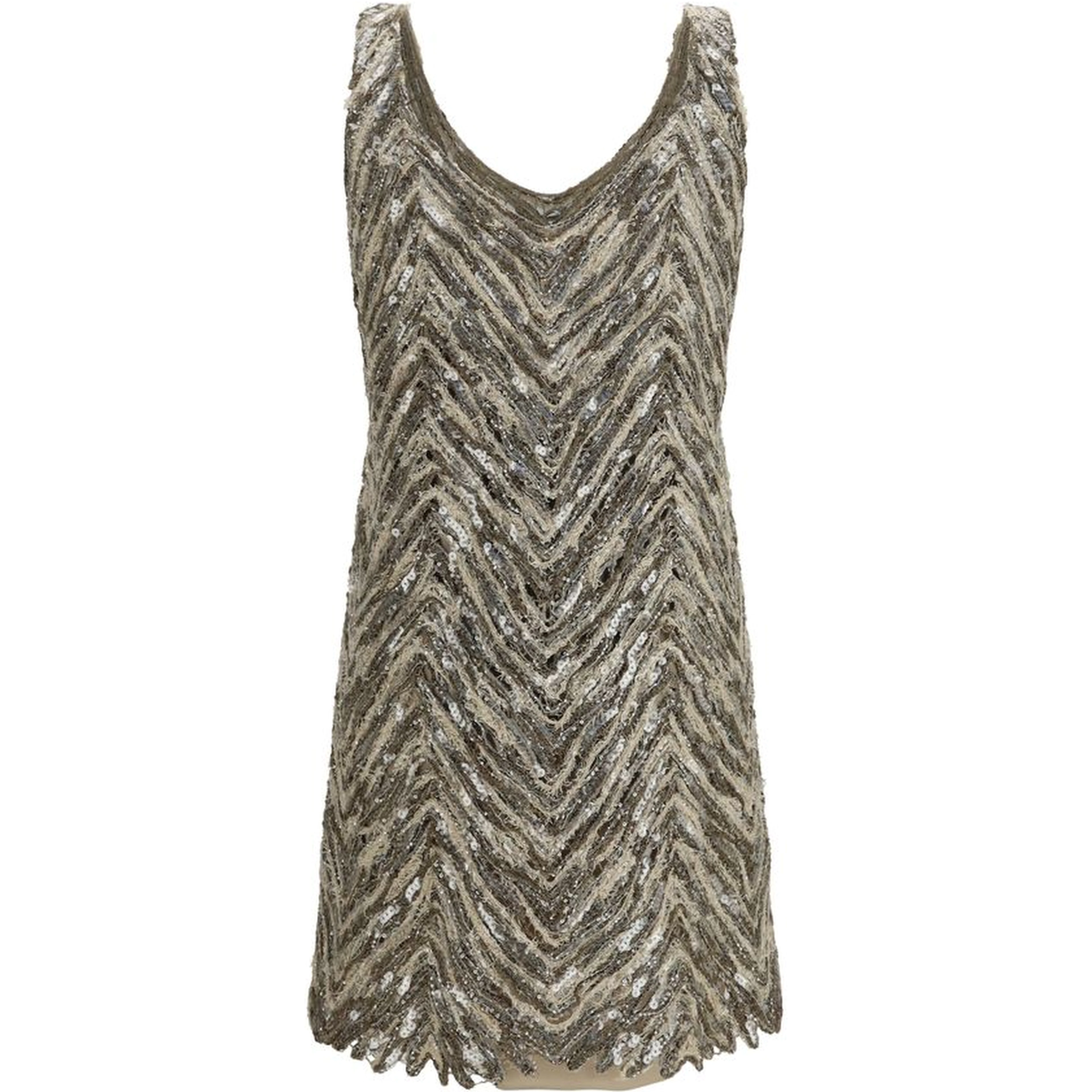 Beige Paper Cocktail Dress