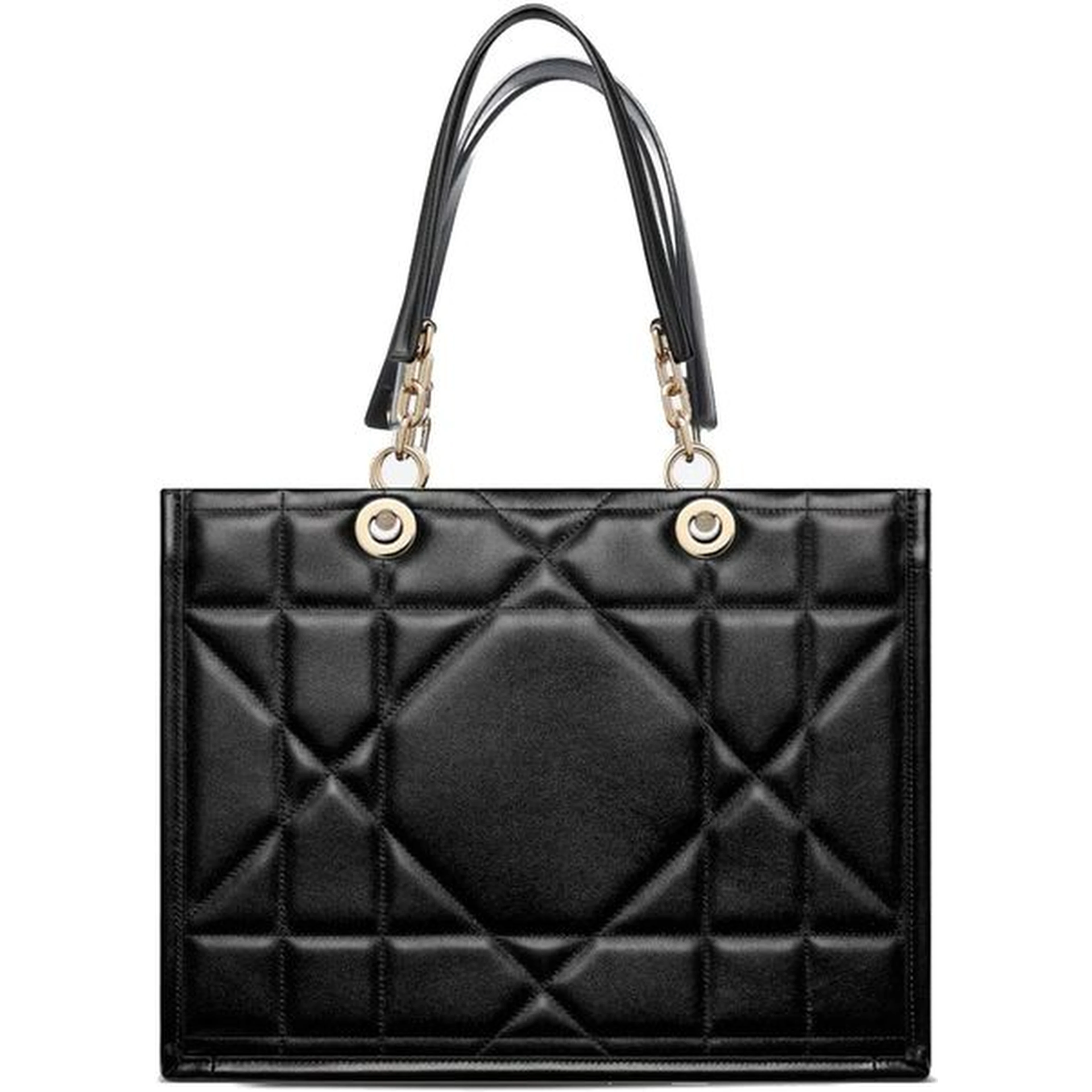 Black Leather Tote Bag