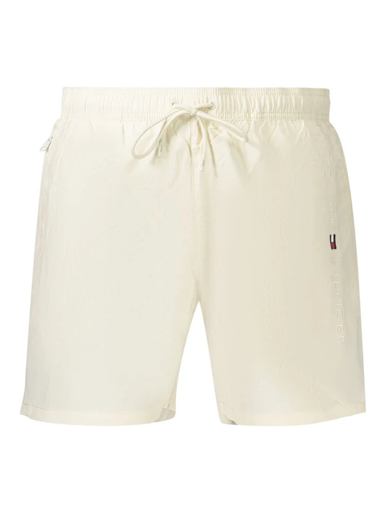 Beige Polyester Men's Short