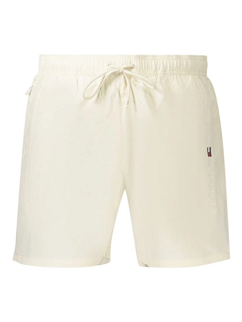 Beige Polyester Men's Short