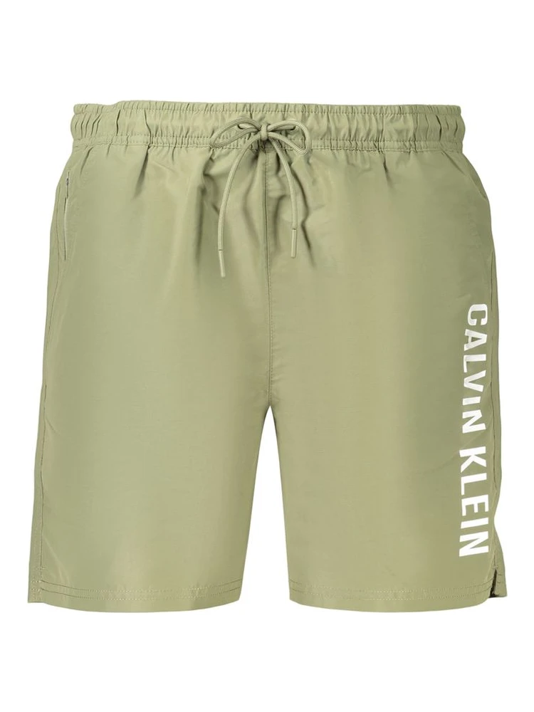 Green Polyester Men's Swim Shorts