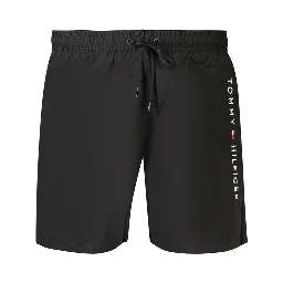 Black Polyester Men's Swimwear