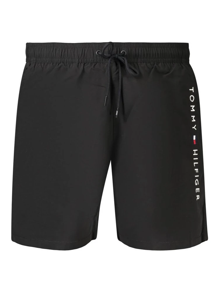 Black Polyester Men's Swimwear