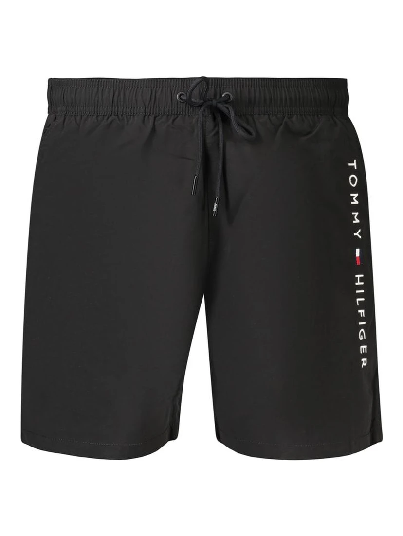 Black Polyester Men's Swimwear