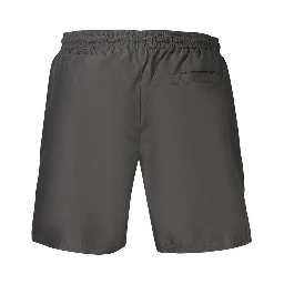 Black Polyester Men's Swimwear