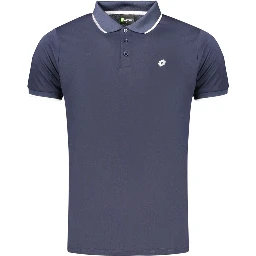 Blue Polyester Men's Polo Shirt