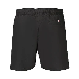 Black Polyester Men's Swimwear