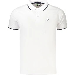 White Polyester Men's Polo Shirt