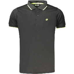Black Polyester Men's Polo Shirt