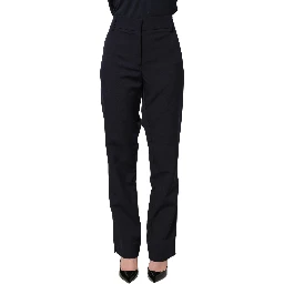 Dark Blue High Waist Straight Dress Formal Trouser Pants