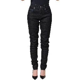 Black Cotton Stretch HighWaist Skinny Denim Trouser Jeans