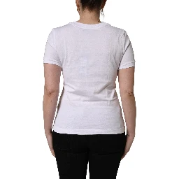 White Cotton Round Neck Short Sleeves T-Shirt