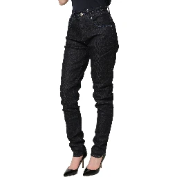 Black Cotton Stretch HighWaist Skinny Denim Trouser Jeans
