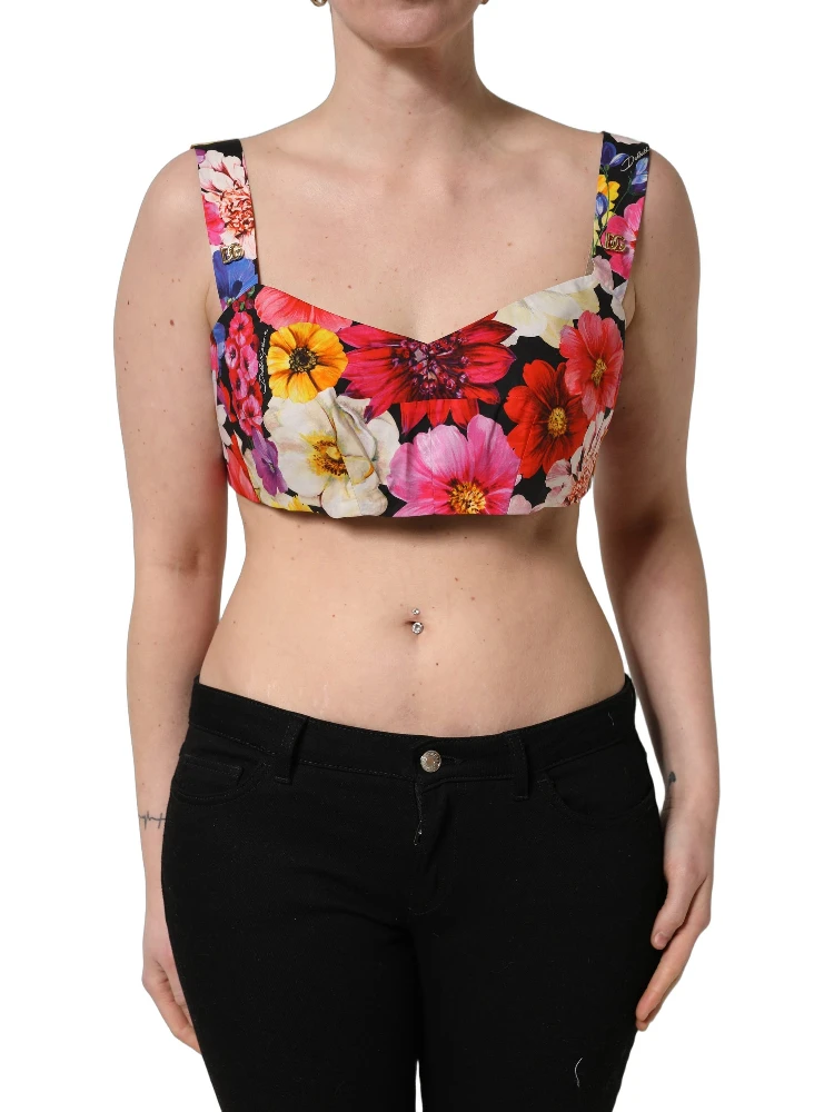 Multicolor Floral Cropped Bustier Tank Top alternative
