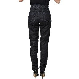 Black Cotton Stretch HighWaist Skinny Denim Trouser Jeans