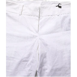 White Mid Waist Tapered Formal Trousers Pants