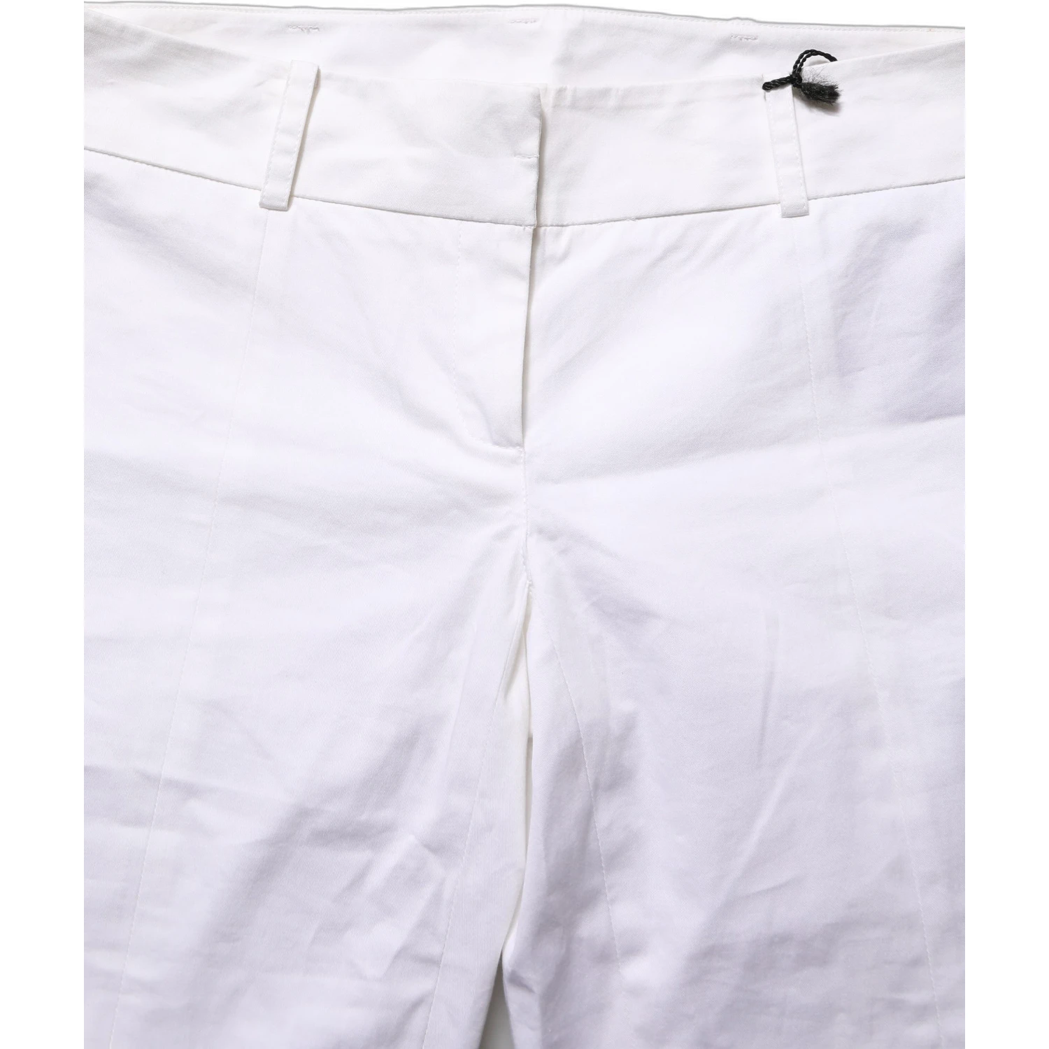 White Mid Waist Tapered Formal Trousers Pants