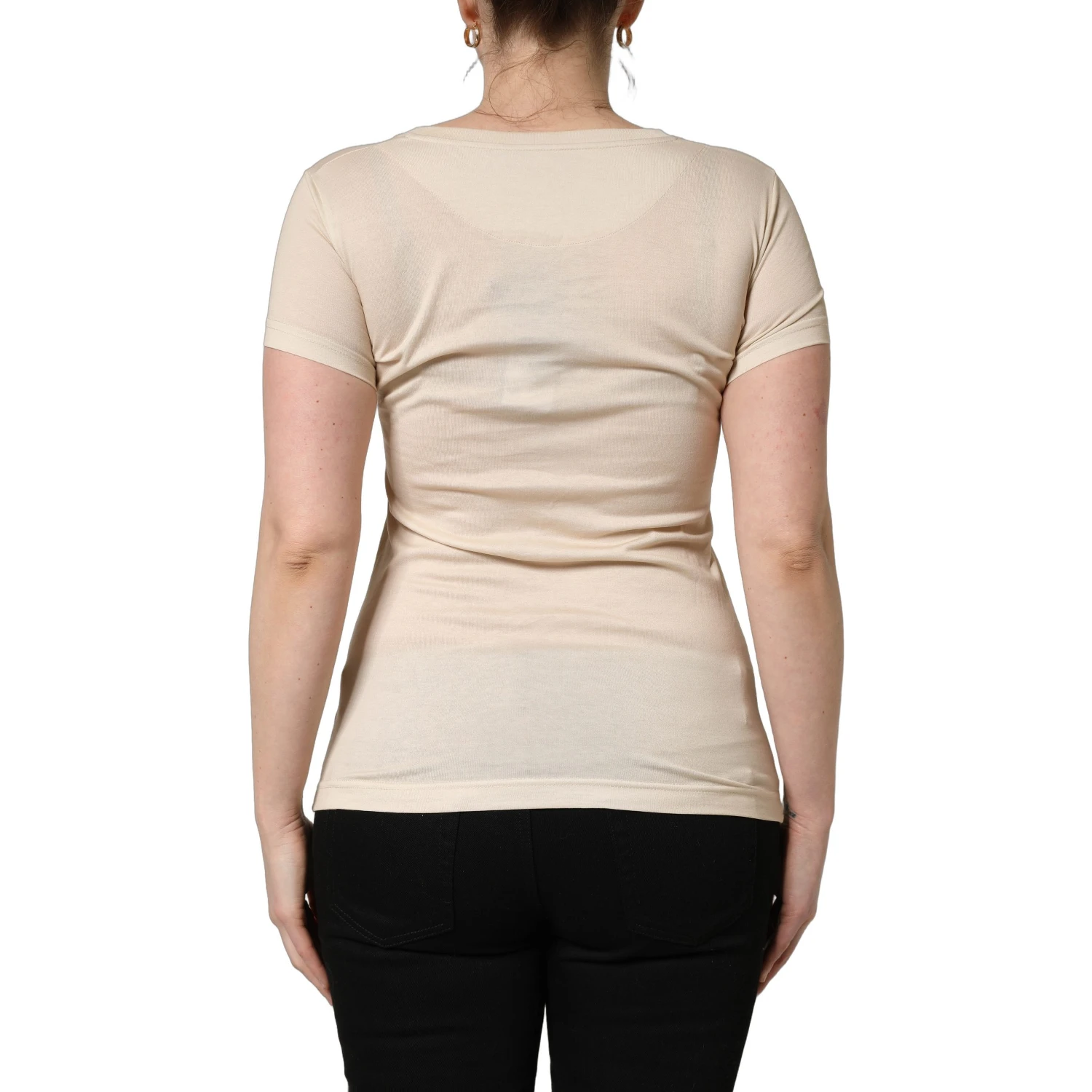 Beige Jungle Print Cotton Round Neck T-Shirt